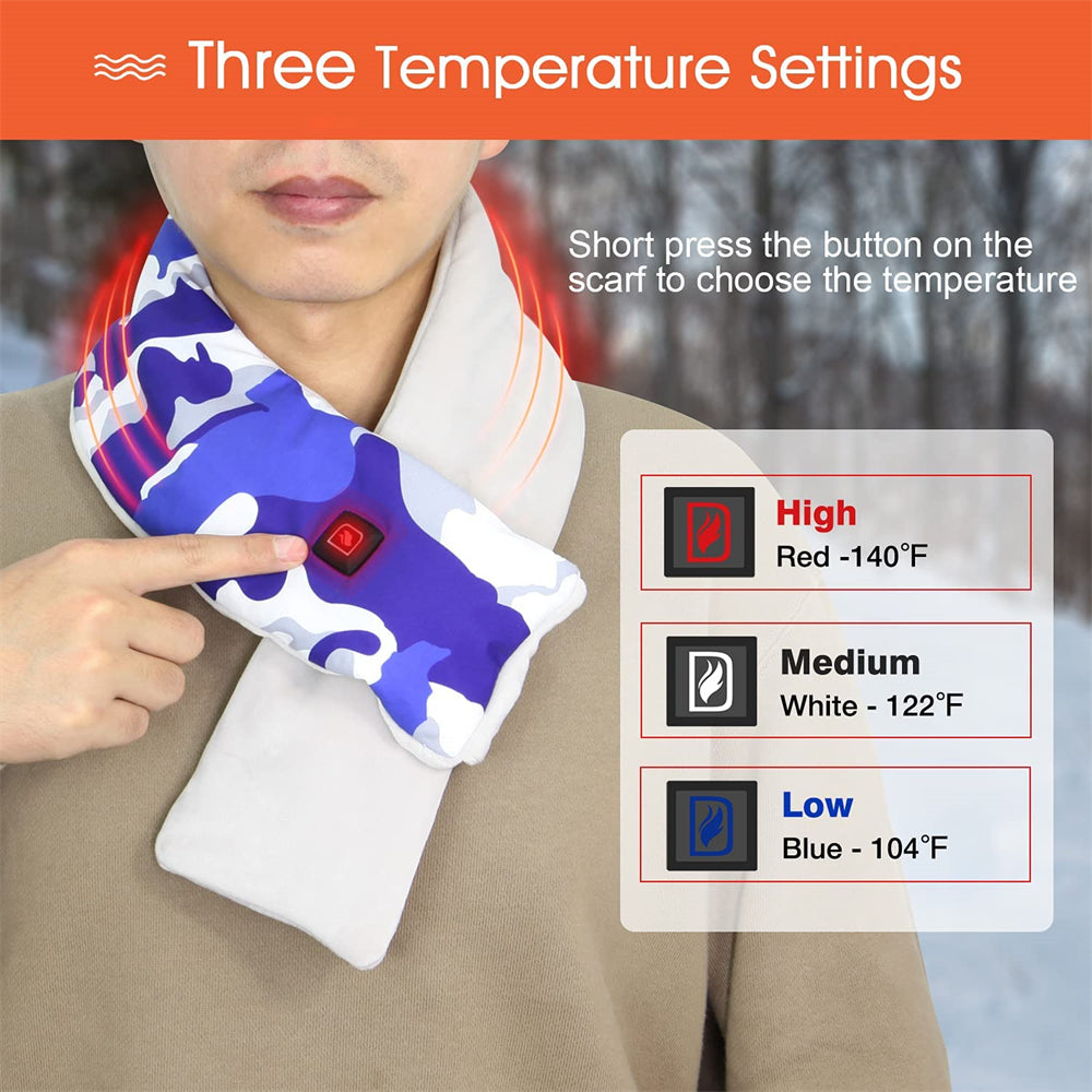 DUKUSEEK Electric Heated Scarf Thermal Scarf with 10000mah Rechargeable USB Battery Powered for Warmth, Neck Pain Relief, Unisex for Men and Women
