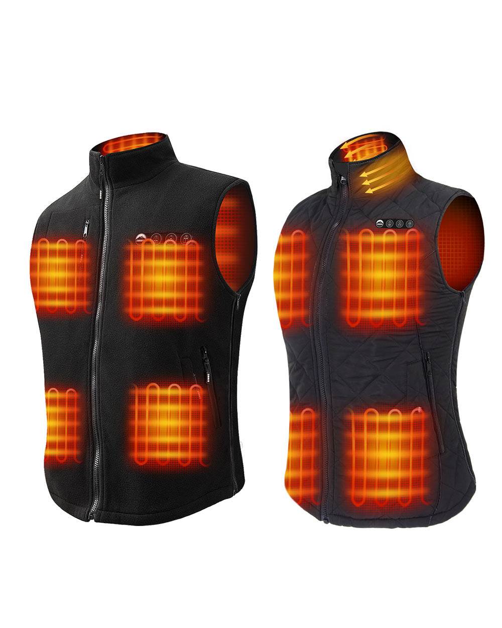 ARRIS Heated Fleece Vest for Men + Classic Heated Vest for Women