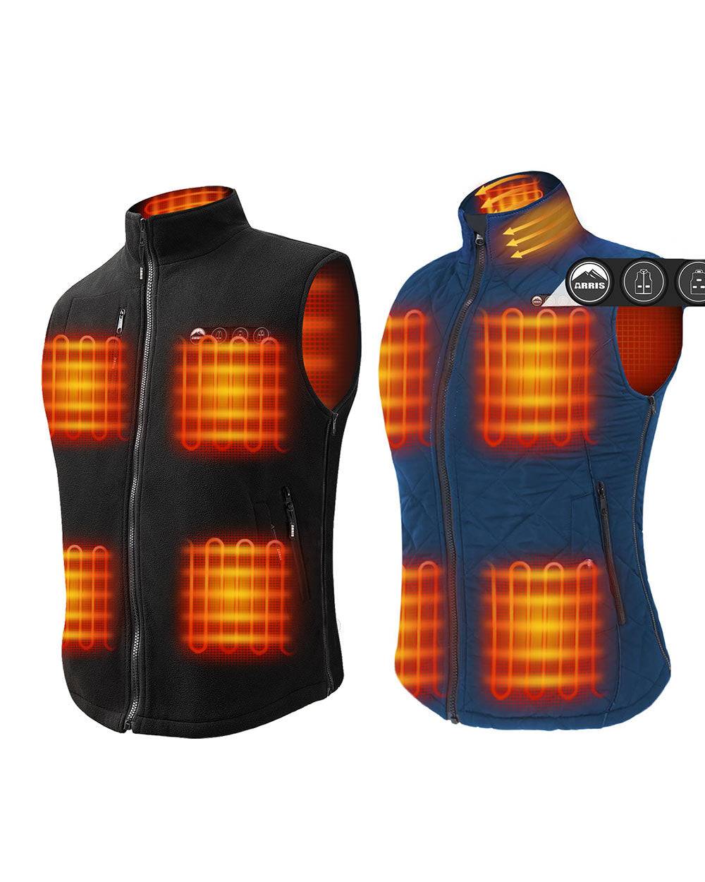 ARRIS Heated Fleece Vest for Men + Classic Heated Vest for Women