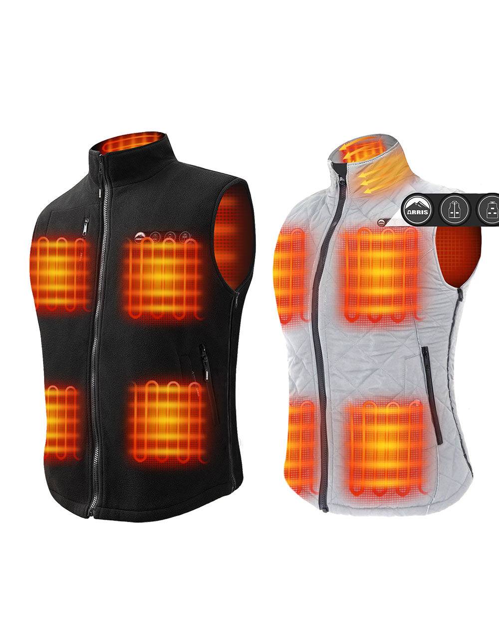 ARRIS Heated Fleece Vest for Men + Classic Heated Vest for Women