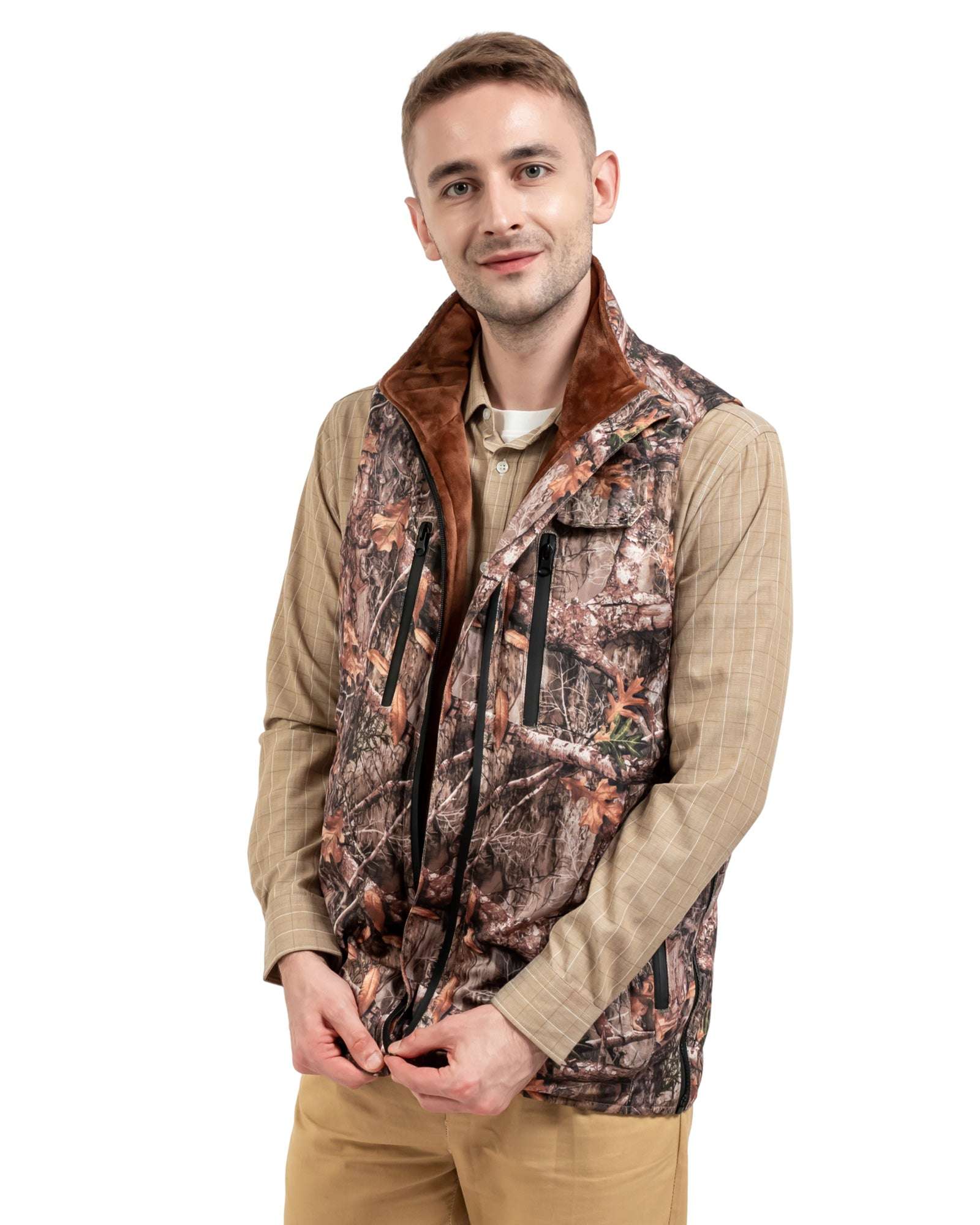 besting heated camo vest with fleece lining