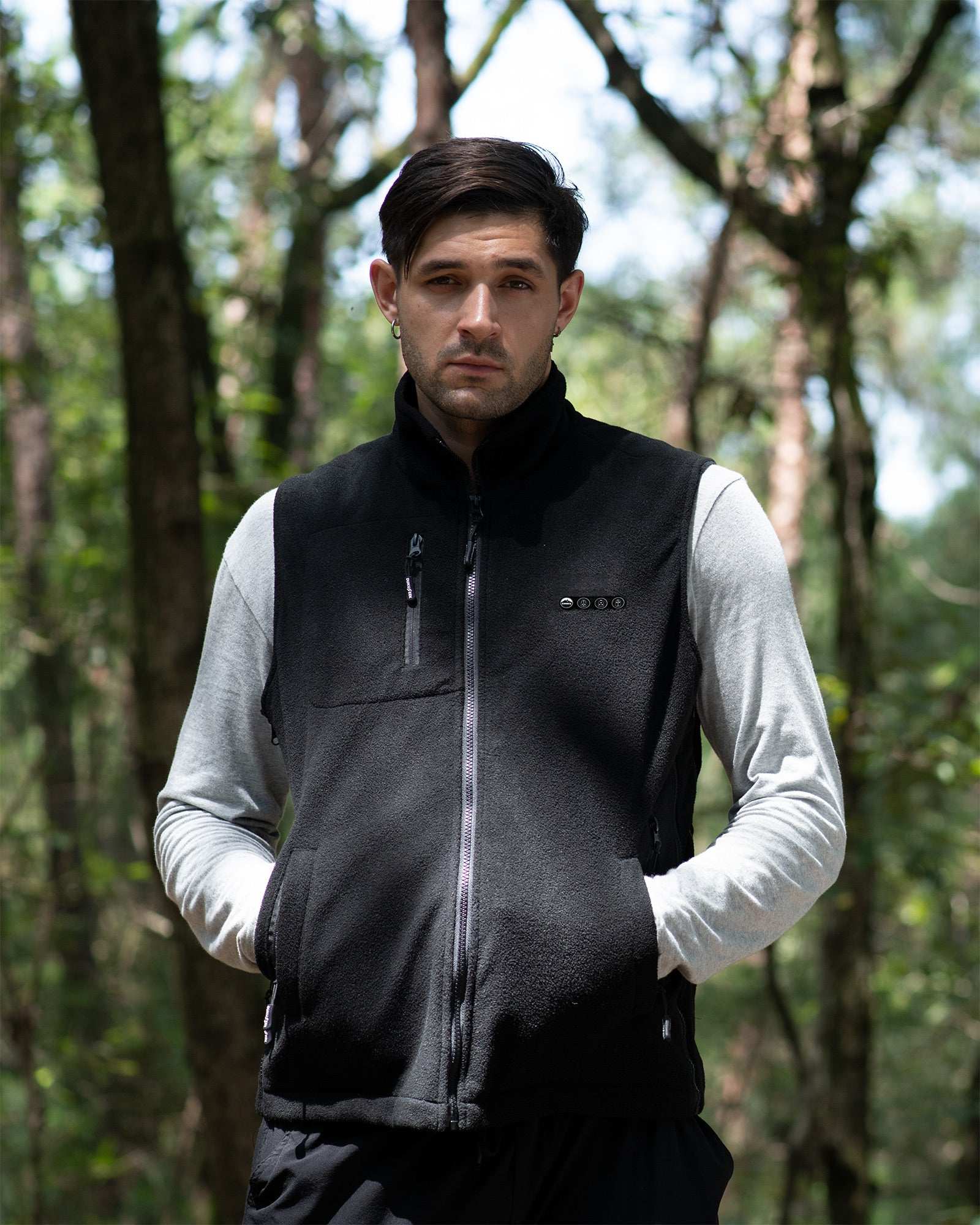 ARRIS Heated Mens Vest with Battery Pack 7.4V, Size Adjustbale Fleece Heated Vest with Shoulder Heat, Hand Warmer for Winter Hunting Skiing, Unisex