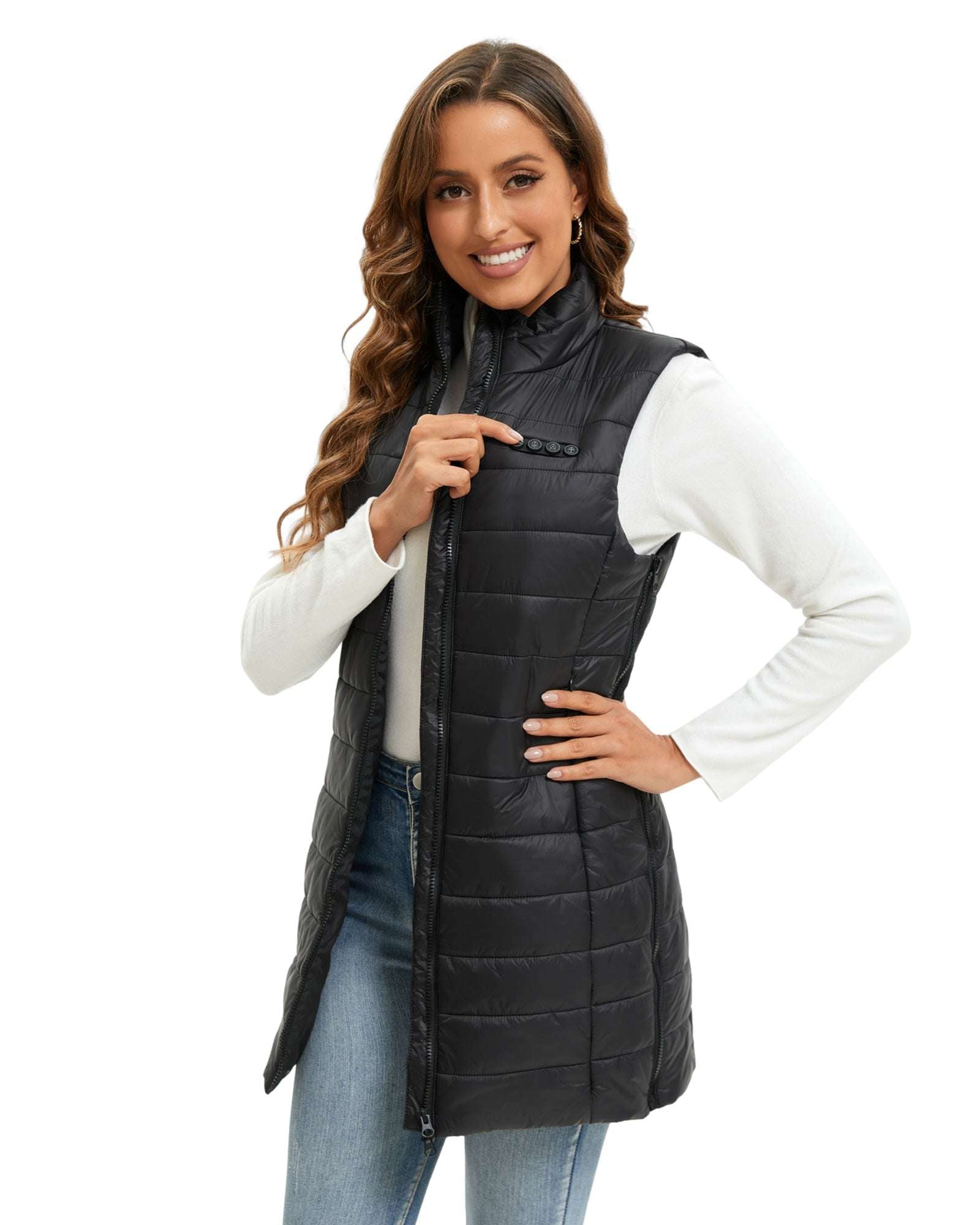 smart buttons control heated vest