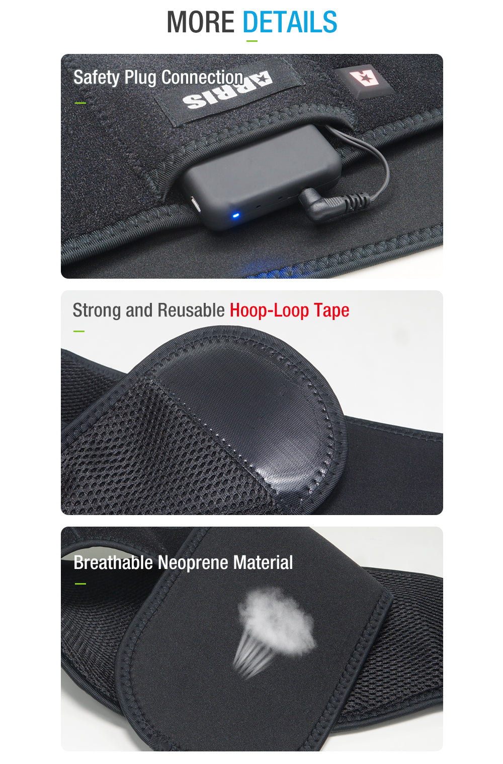 ARRIS Heating Waist Belt/Heated BackStraps for Back Pain Relief with Battery