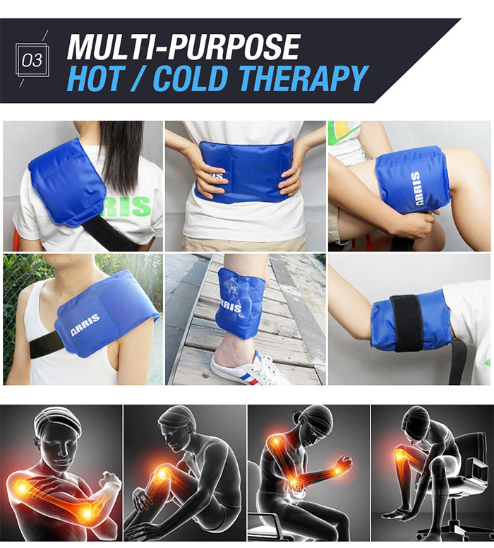 Arris Ice Packs for Waist Injuries Reusable Small Hot Cold Therapy Gel Ice Pack with Adjustable Strap for Pain Relief XA0022