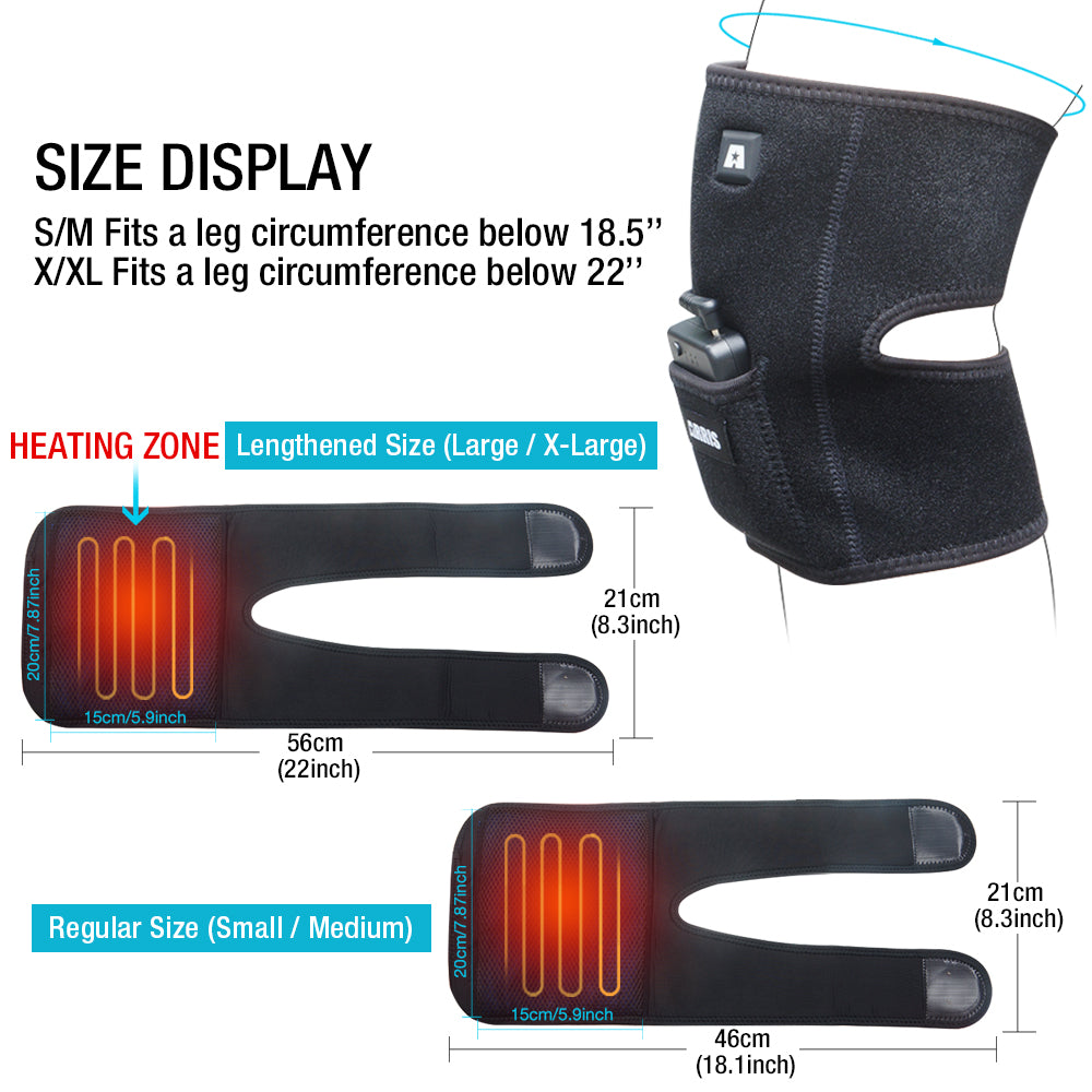 ARRIS 7.4V 4200mah Battery Therapy Heated Knee Pad Wrap and Electric Heat Knee Brace for Pain Relief