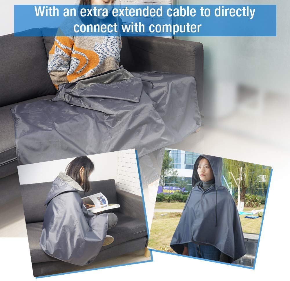 ARRIS Heated Blanket 5V Electric Outdoor Fleece Waterproof Windproof Blanket for Indoor and Outdoor Activities