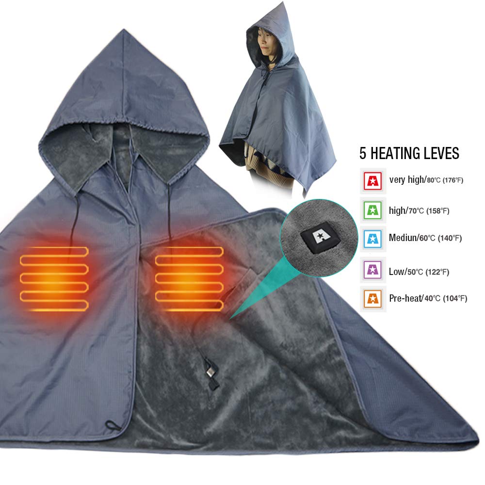 ARRIS Heated Blanket 5V Electric Outdoor Fleece Waterproof Windproof Blanket for Indoor and Outdoor Activities
