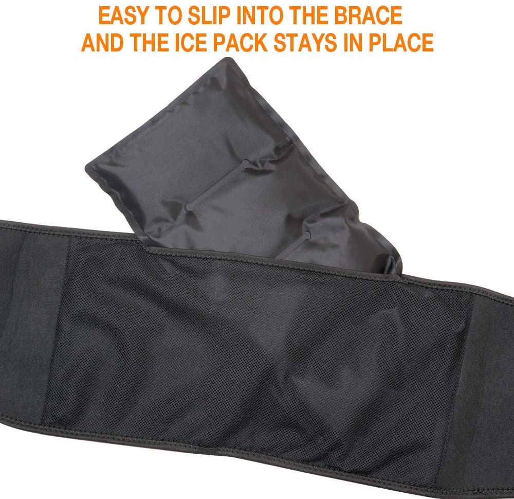 Hot Cold Therapy Ice Back Pack with Compression for Back Injuries, Reusable Lower Back Ice Wrap with Air Pump for Pain Relief