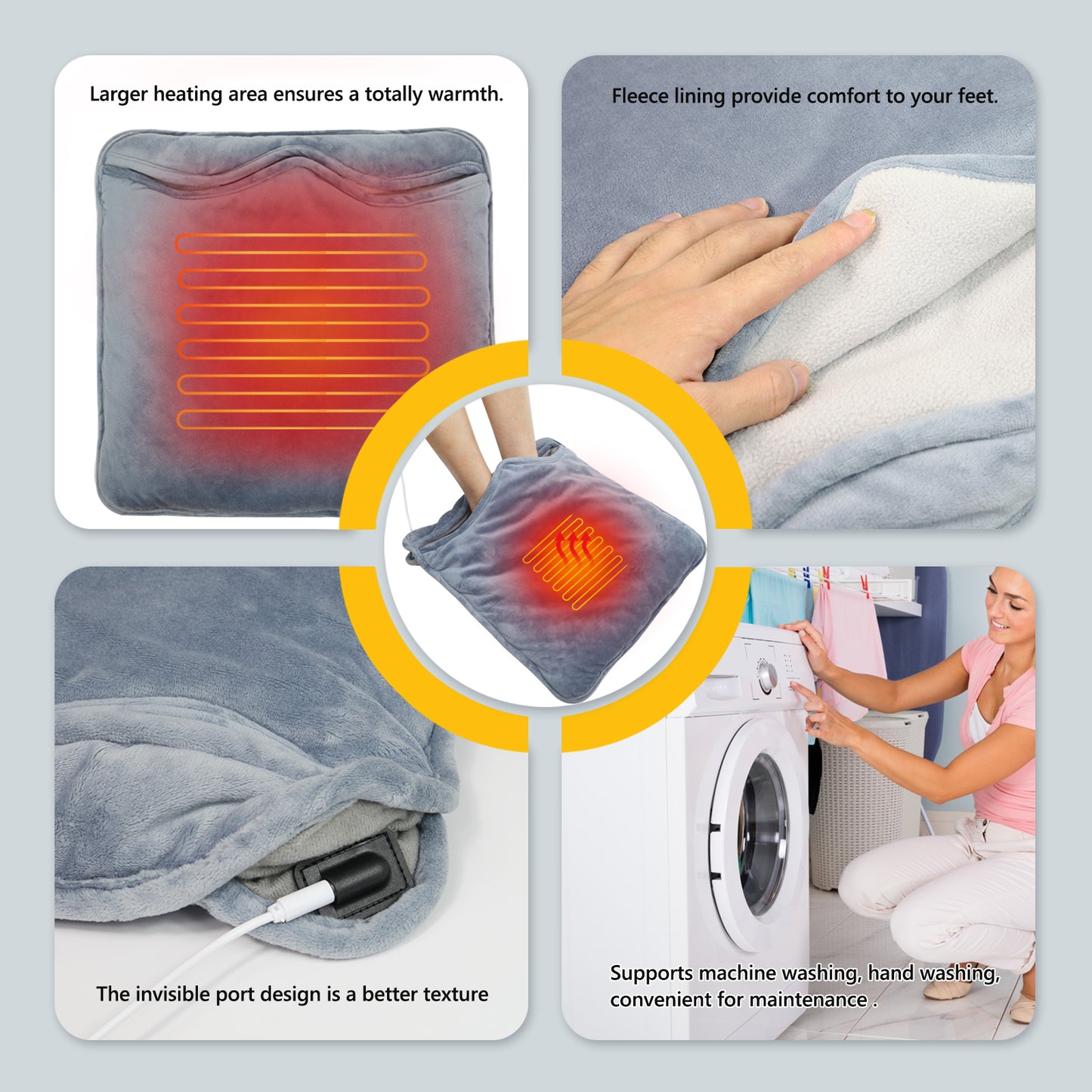 ARRIS Electric Heated Foot Warmers for Men and Women Foot Heating Pad with 3 Temperatures