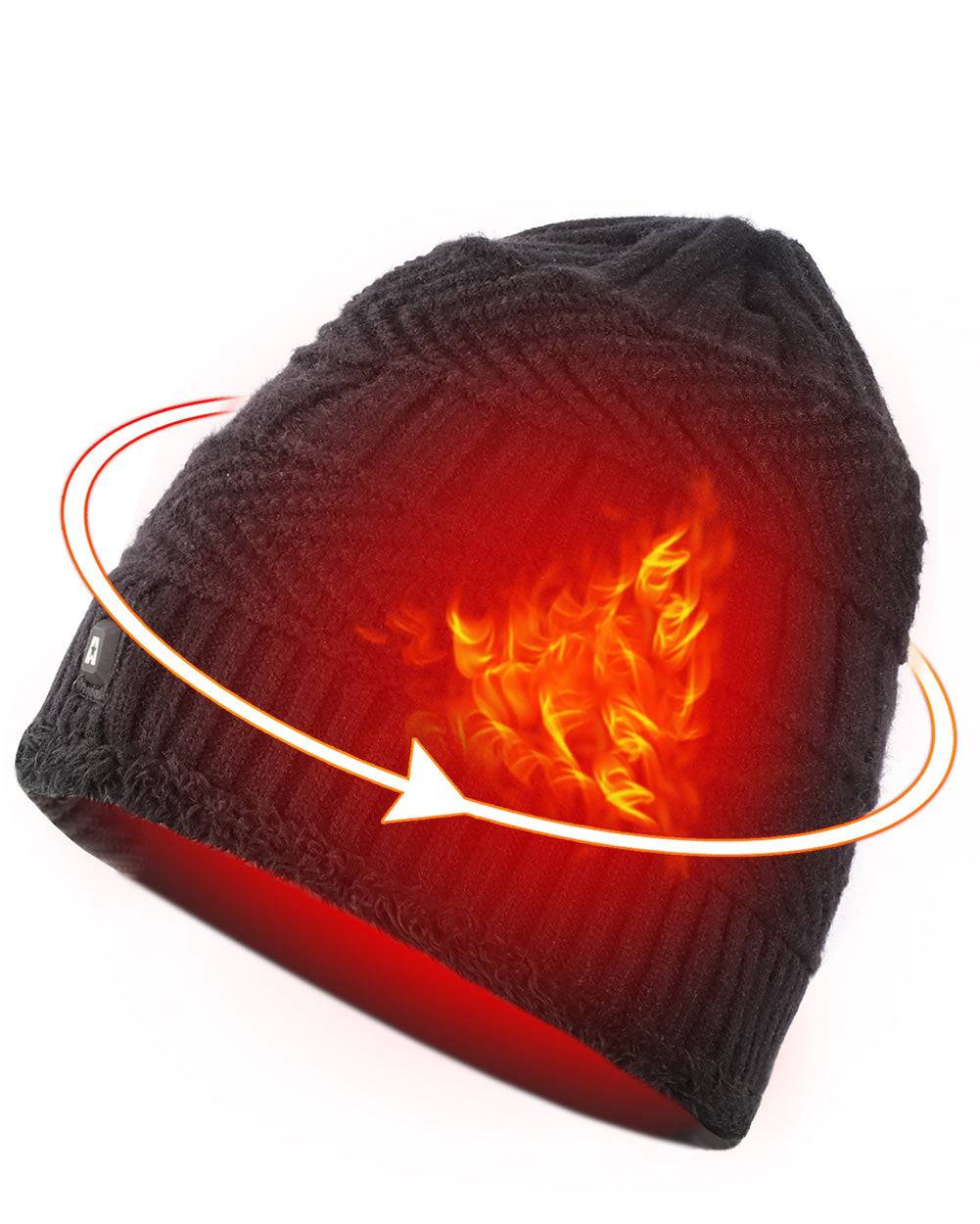 DUKUSEEK Heated Hat 7.4V Electric Winter Heated Beanie for Men Women