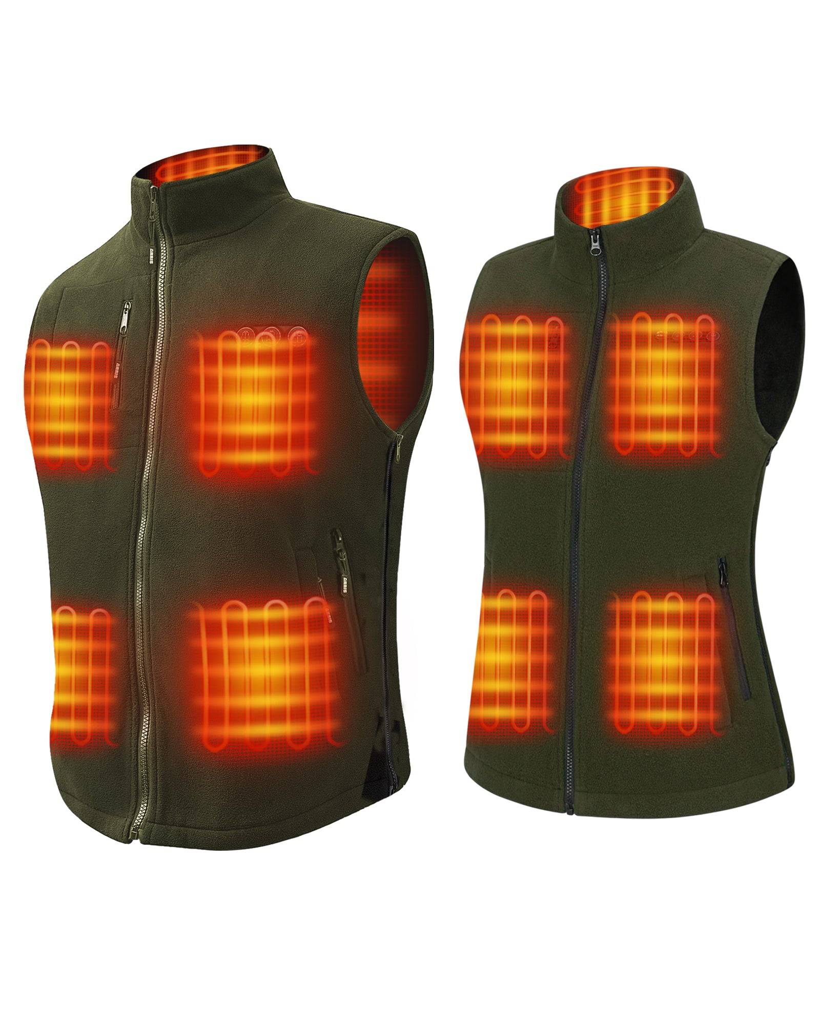 ARRIS 7.4V Fleece Heated Vest for Men + Fleece Vest for Women Holiday Boundle Sale Combo