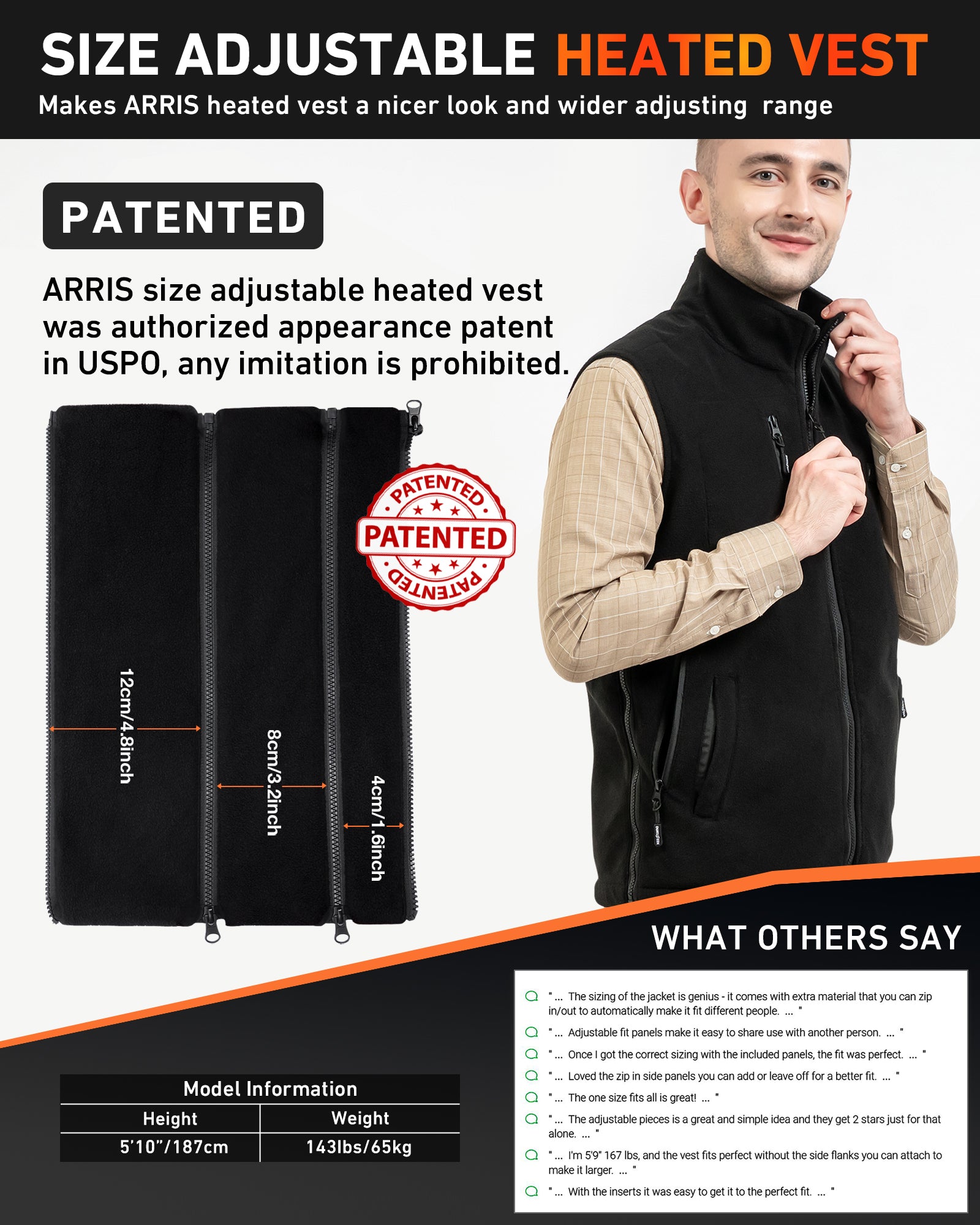Fleece heated vest for men