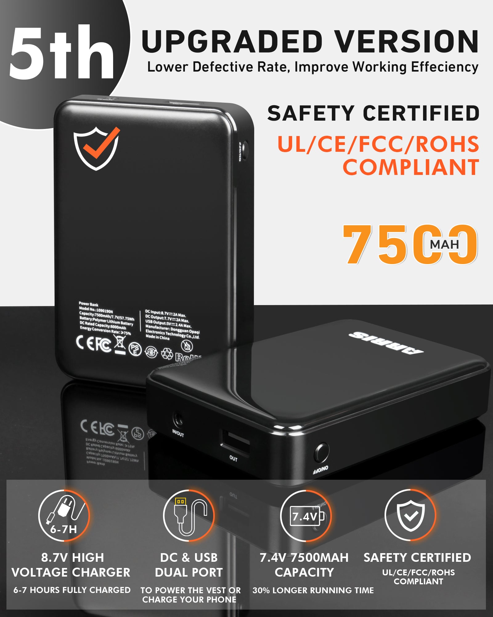 Battery for ARRIS Heated Vest and Jacket