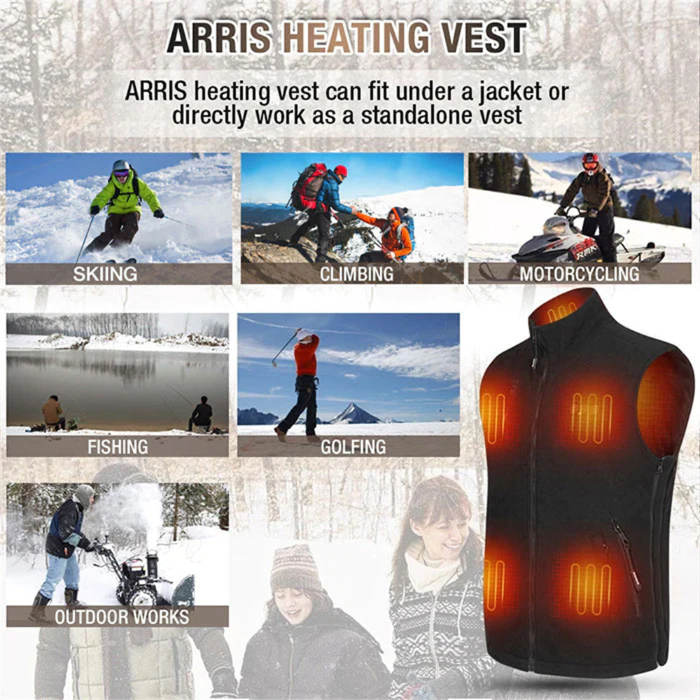 New ARRIS 7.4V Battery Heated Vest Size Adjustable Vest（Fleece）