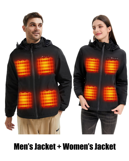 ARRIS Heated Jacket Bundle – 2-Pack Softshell Coats (Men's + Women's)