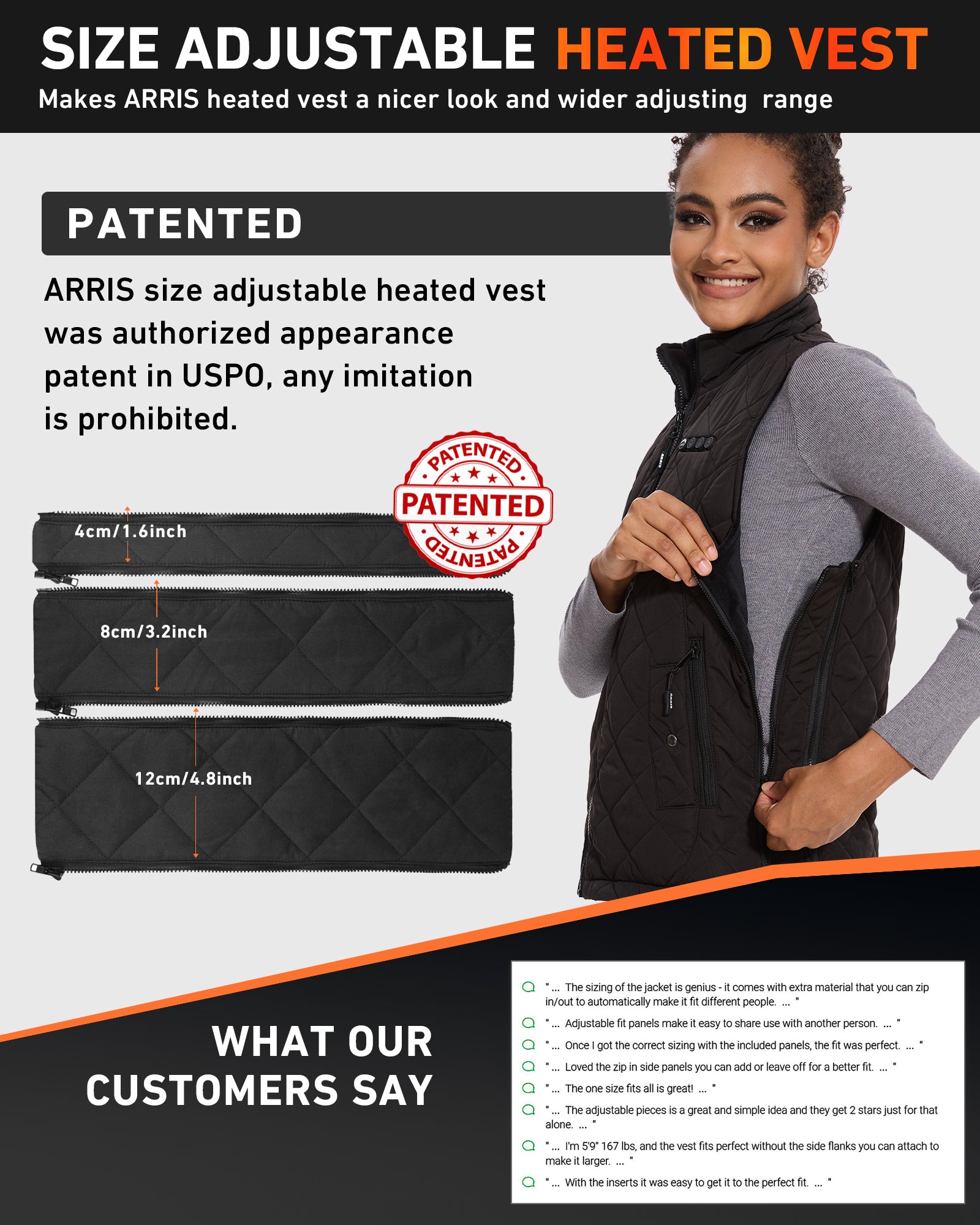 black heated vest arrislife for women