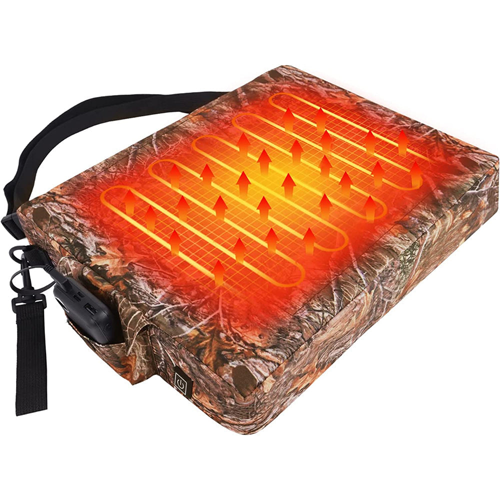DUKUSEEK Camo Electric Heated Vest with Heated Seat Cushion for Hunting Hiking Outdoors
