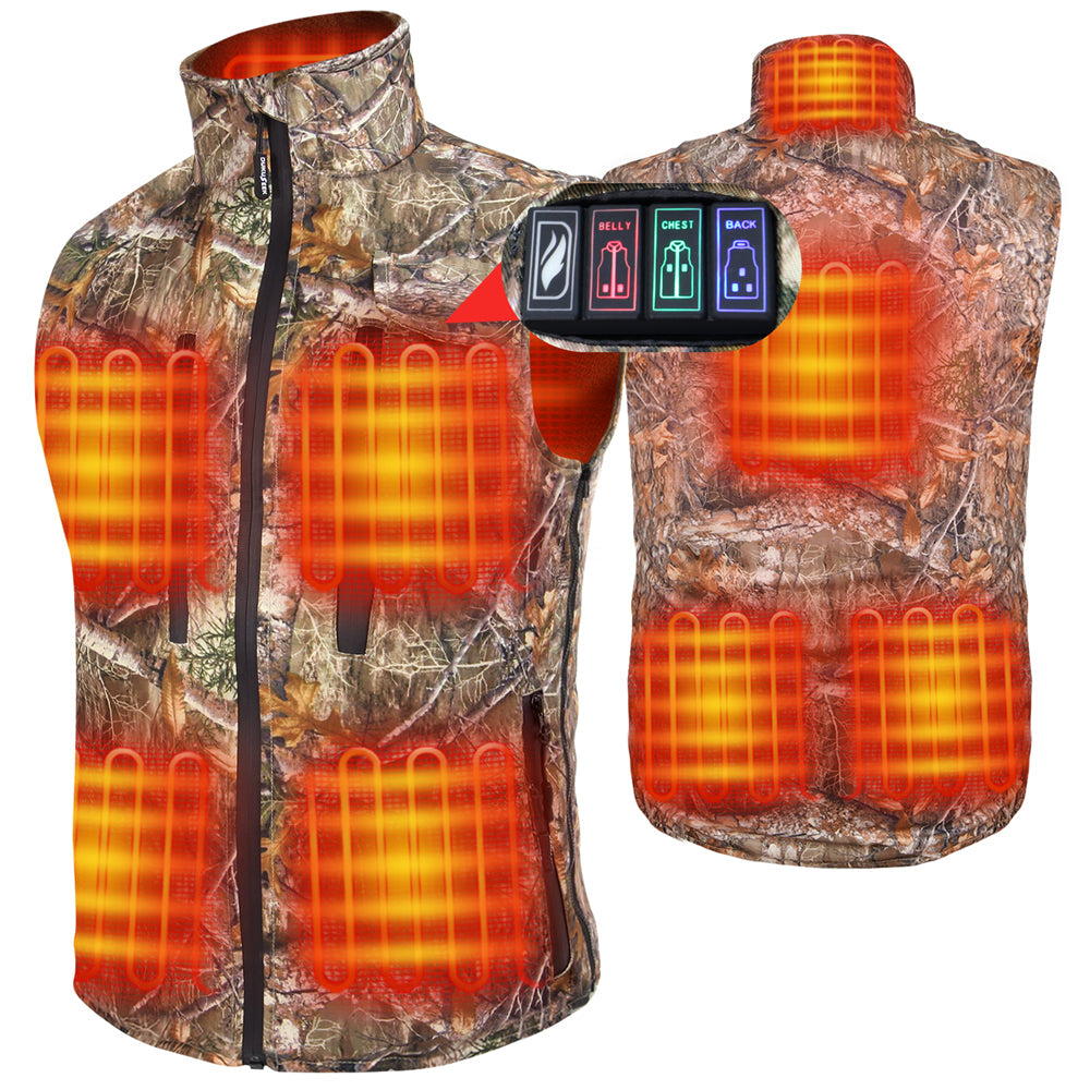 DUKUSEEK Camo Electric Heated Vest with Heated Seat Cushion for Hunting Hiking Outdoors