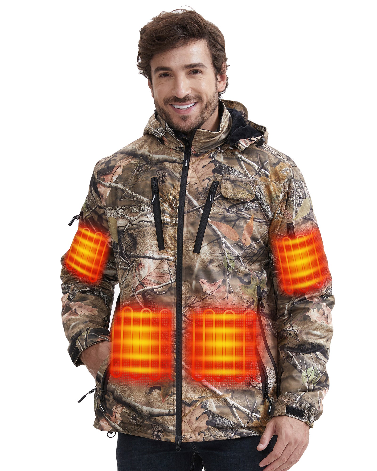 ARRIS Camo Heated Jacket for Hunting, Fishing & Outdoor Work