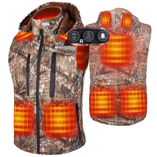 2023 new camo heated vest with detachable hoodie