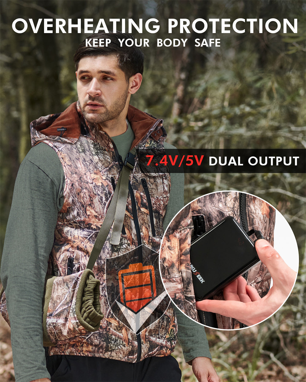 arris heated camo vest is easy and safe to use