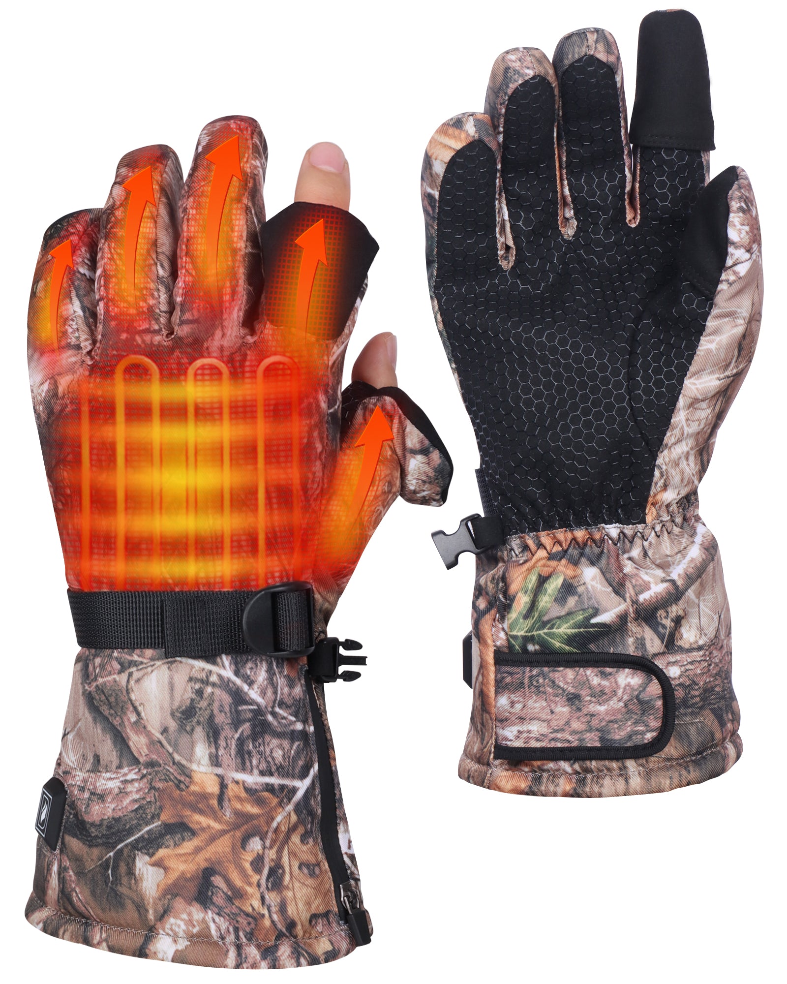 DUKUSEEK Camo Heated Vest with Heated Gloves for Hunting Hiking Outdoors