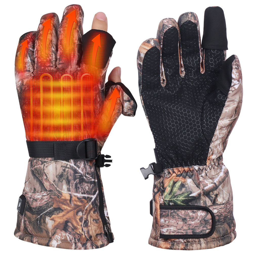 ARRIS Electric Heated Camo Gloves Unisex for Hunting Fishing Outdoor Work