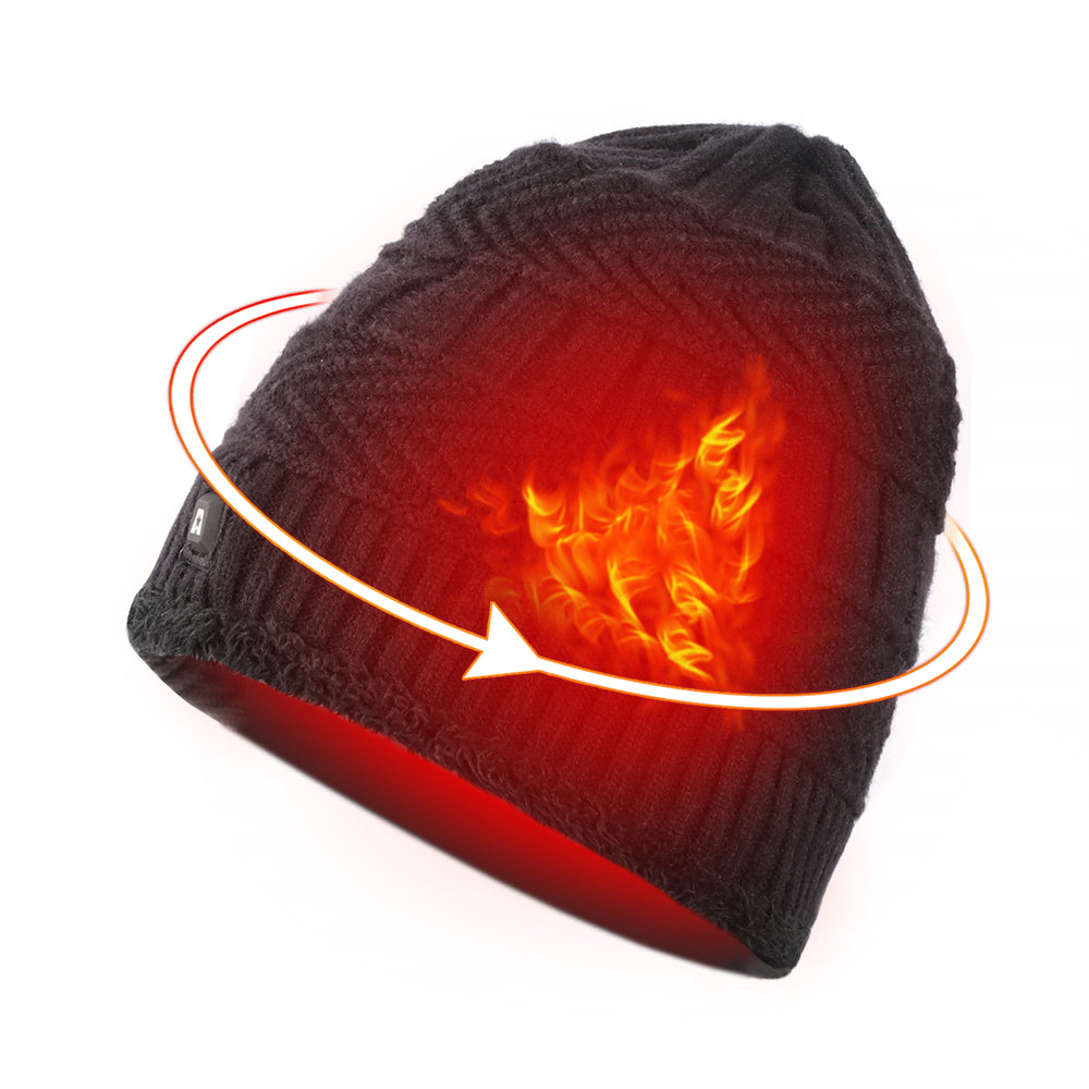 DUKUSEEK Heated Hat 7.4V Electric Winter Heated Beanie for Men Women