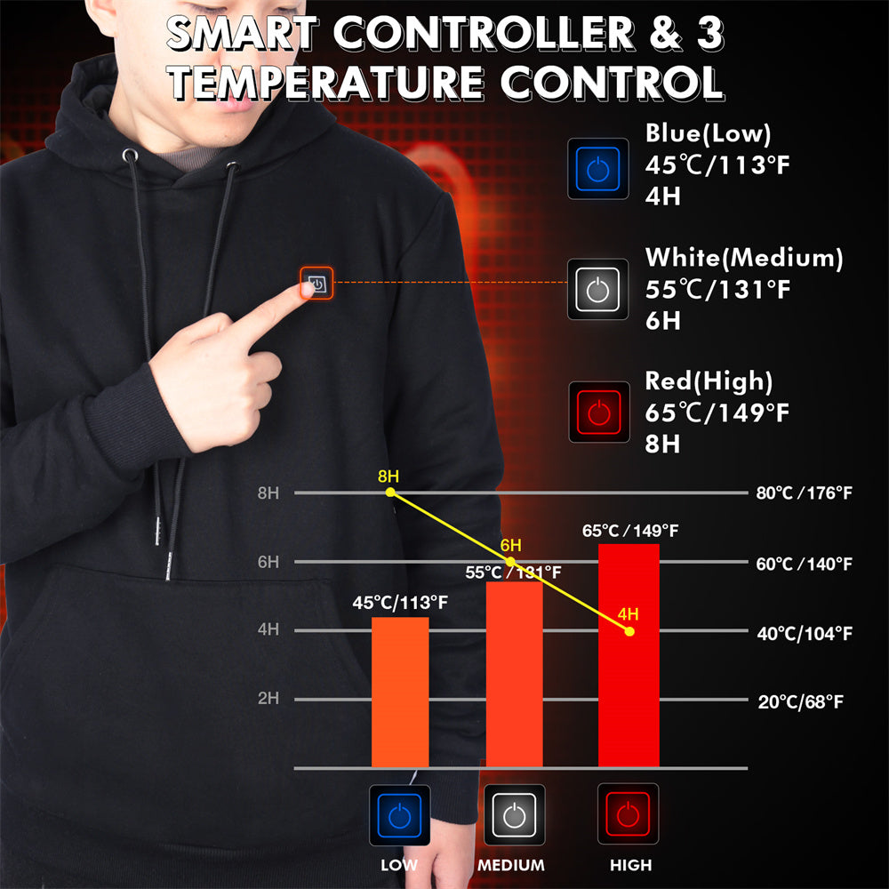 heated pullover hoodie with battery