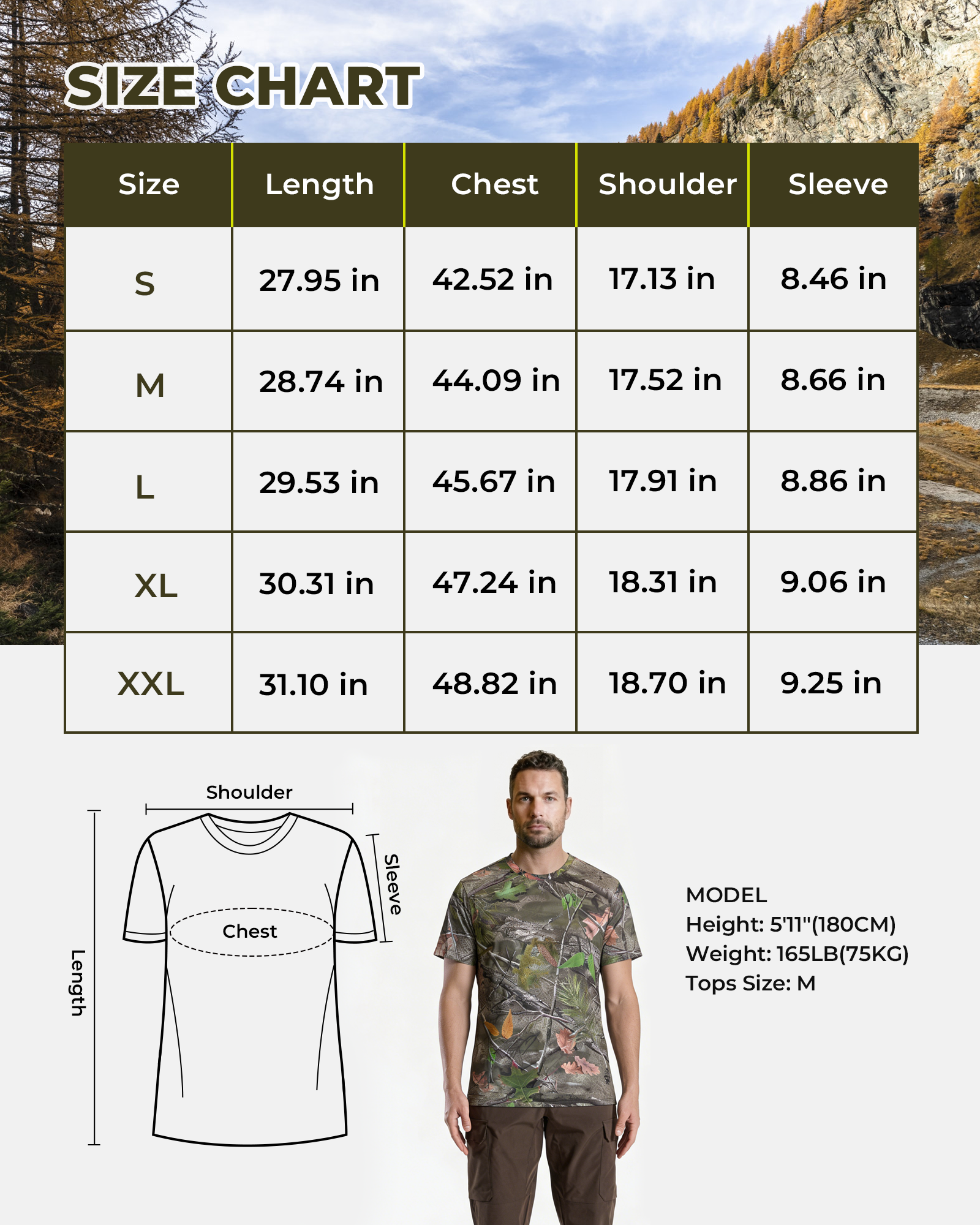 ARRIS Men's Short Sleeve Camo T-Shirt for Hunting Fishing Outdoors