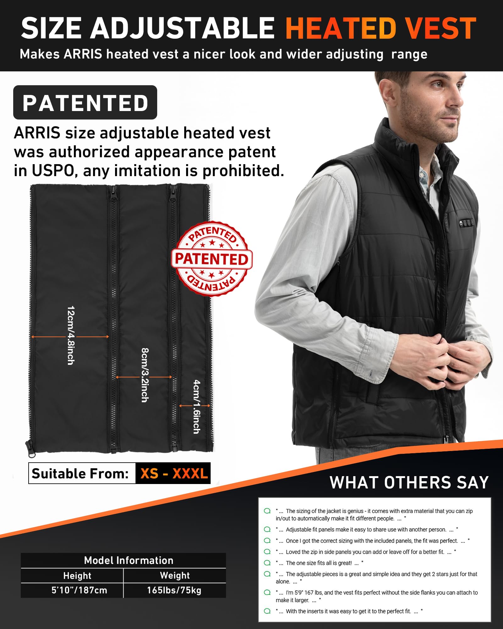 12V Heated vest for men