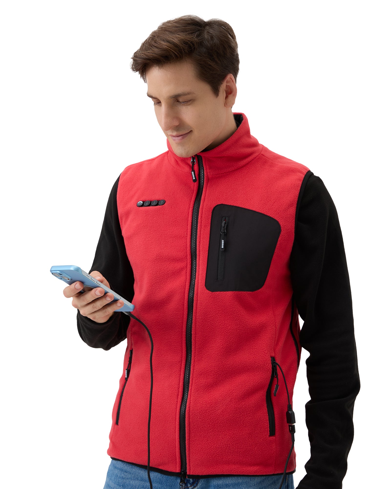 ARRIS Fleece Heated Vest with 12V Battery, Size Adjustable Heated Vest for Men Women