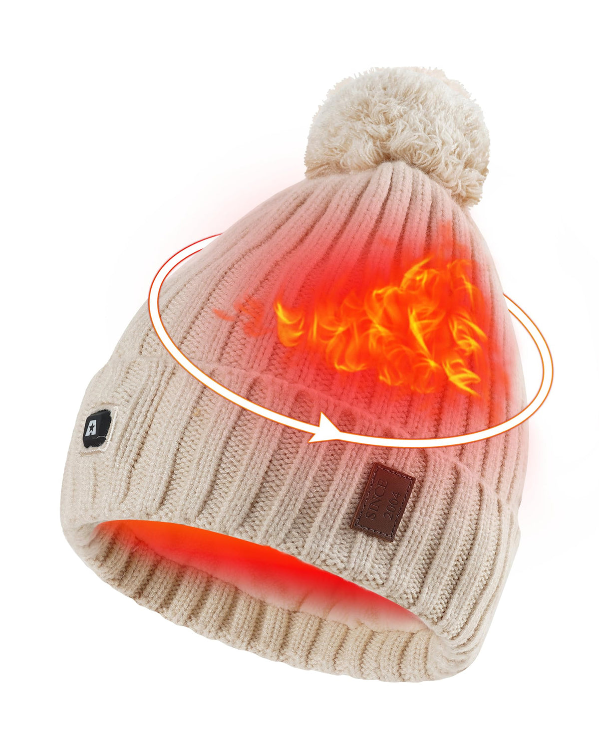 ARRIS Women’s Rechargeable Heated Beanie Hat – 3 Heat Settings with Ear Heating