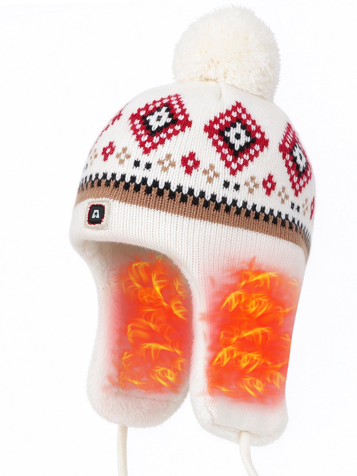 ARRIS Women’s Fair Isle Heated Earflap Hat with Battery