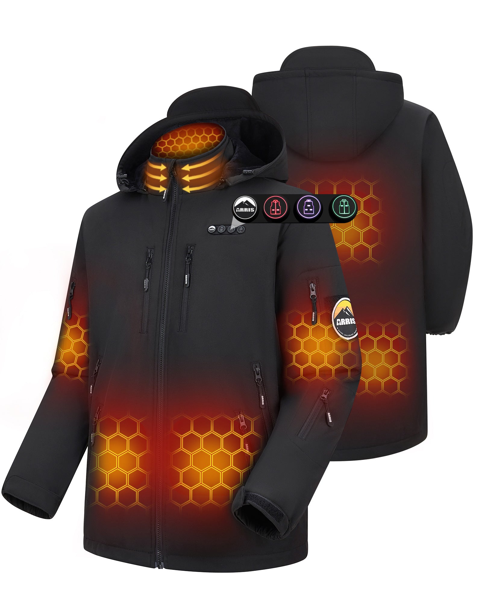 ARRIS 12V Graphene Heated Softshell Jacket for Men