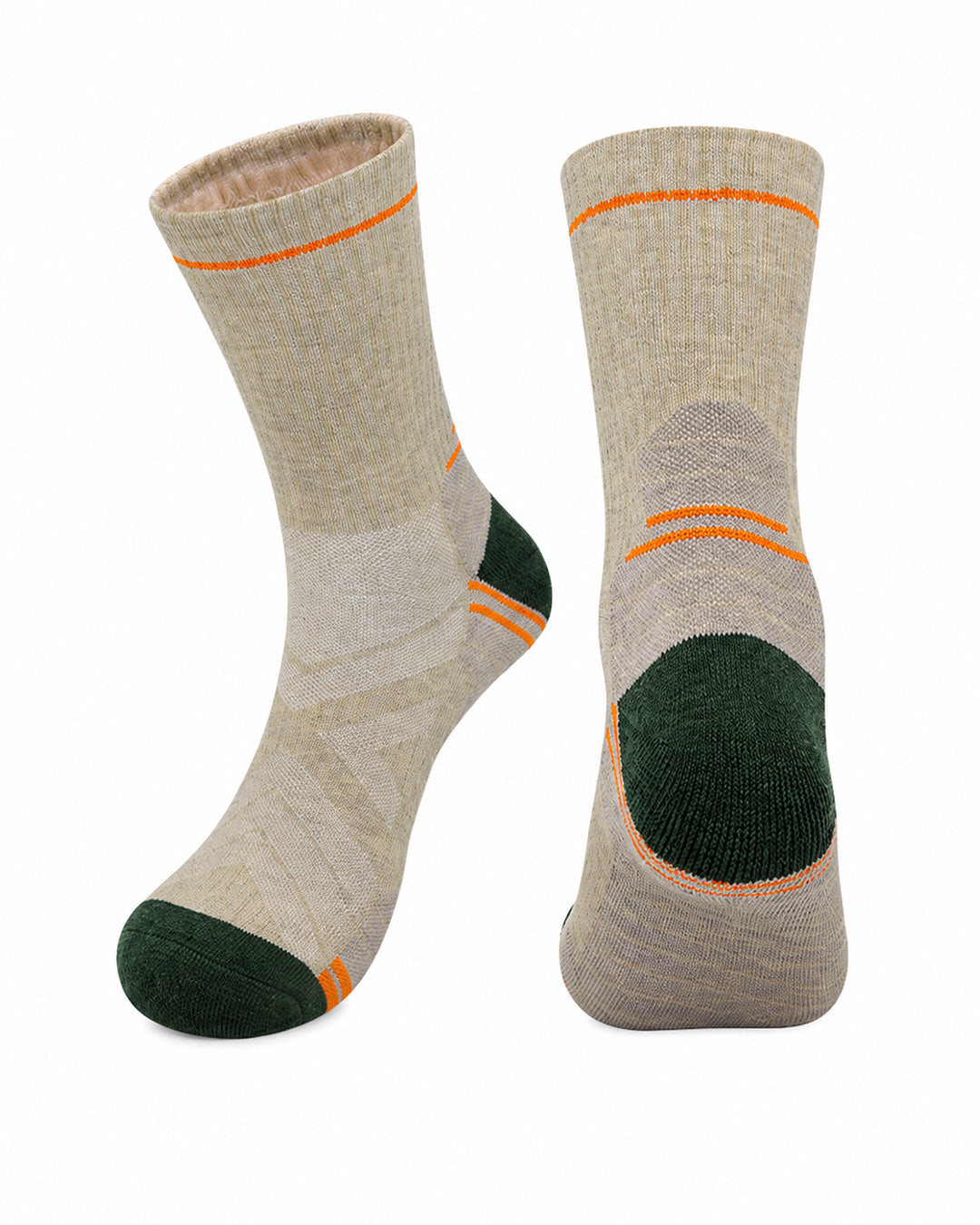 3 Pairs Merino Wool Hiking Socks | Cushioned Breathable Crew Trekking Socks
