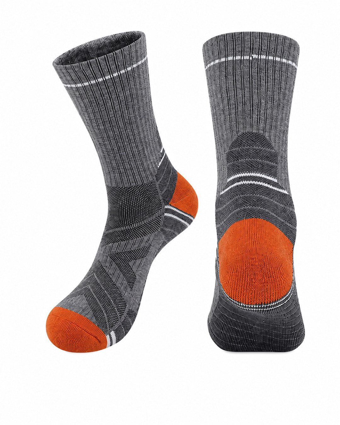 3 Pairs Merino Wool Hiking Socks | Cushioned Breathable Crew Trekking Socks