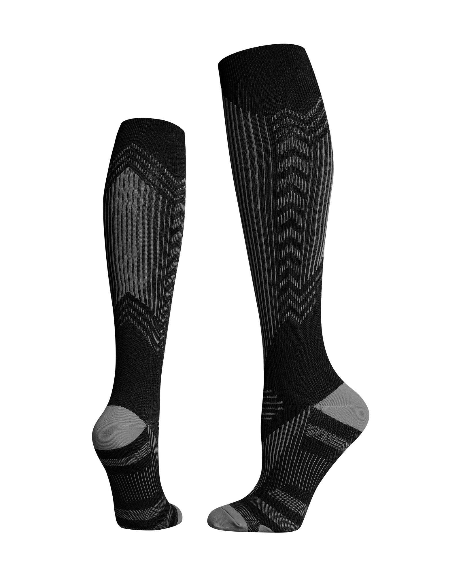 Athletic Compression Socks with Reflective Stripes for Running, Cycling & Training