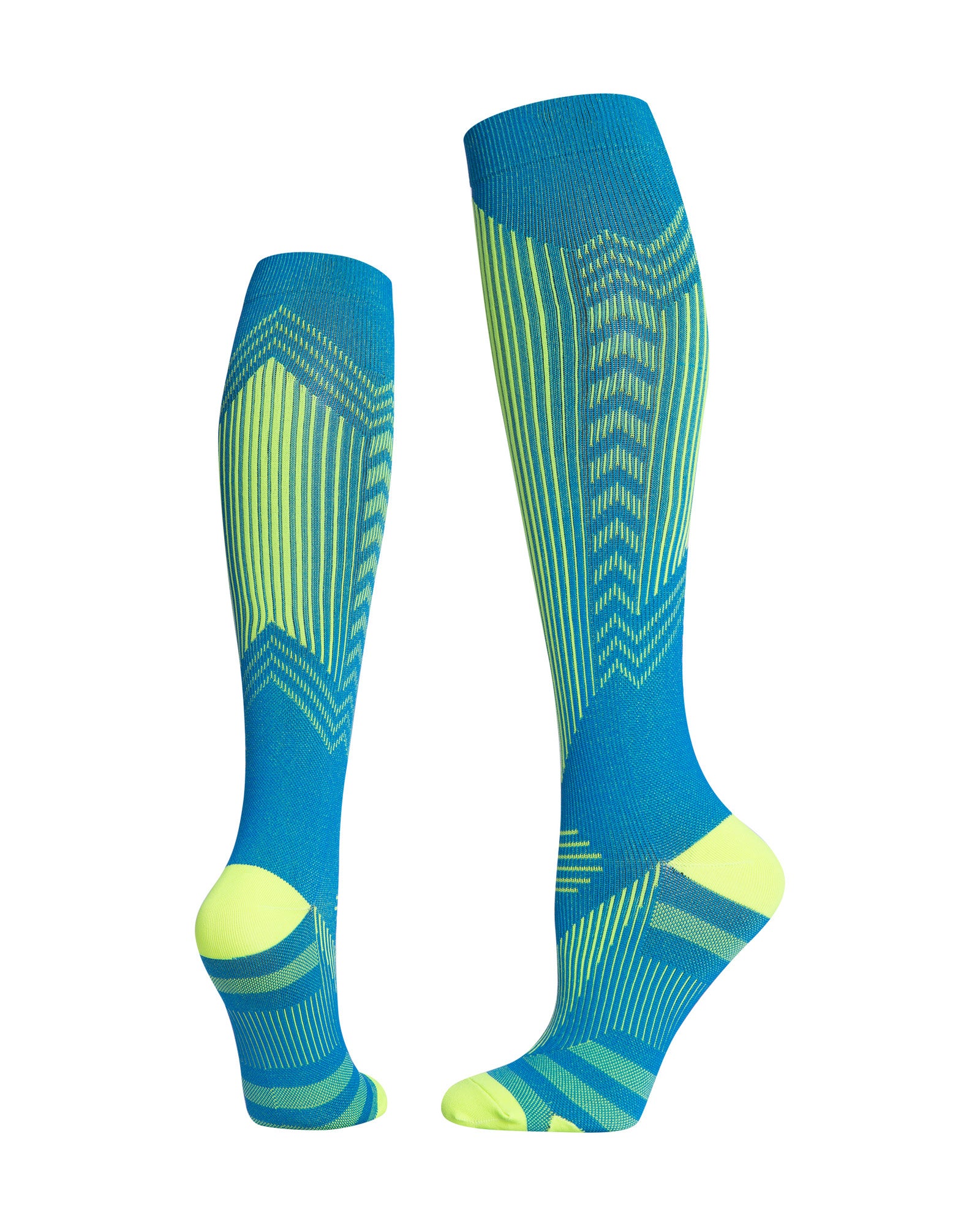 Athletic Compression Socks with Reflective Stripes for Running, Cycling & Training