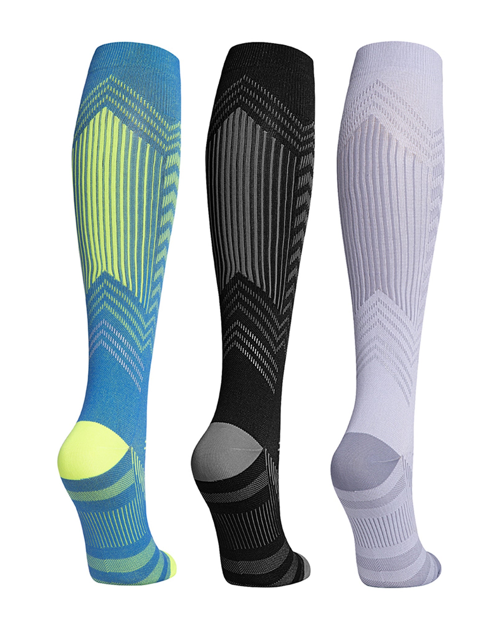 Athletic Compression Socks with Reflective Stripes for Running, Cycling & Training