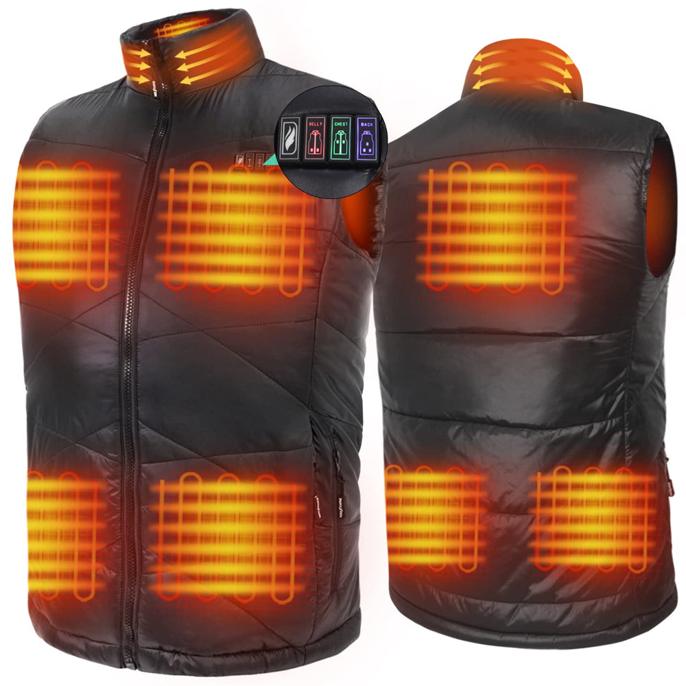 DUKUSEEK Heated Vest for Men Waterproof & Lightweight with Rechargeable 7.4V Battery Pack & Wall Charger for Hunting, Fishing, Cycling, Treking, Hiking, Skiing, Snowboarding, Outdoor work