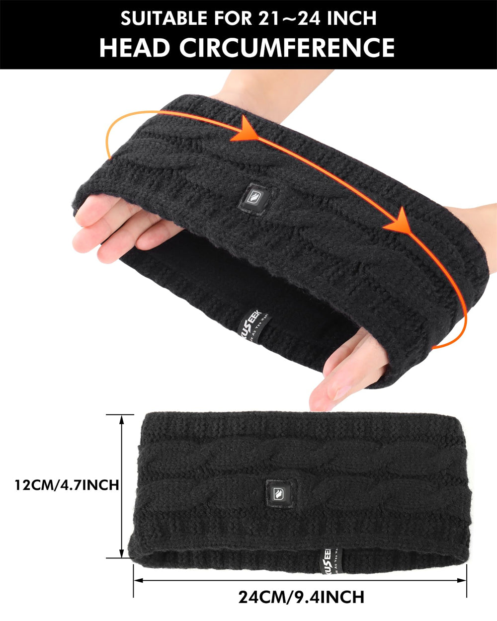 DUKUSEEK Heated Headbands Men Women with 7.4V Rechargable Battery for Winter Work Outdoor Activity