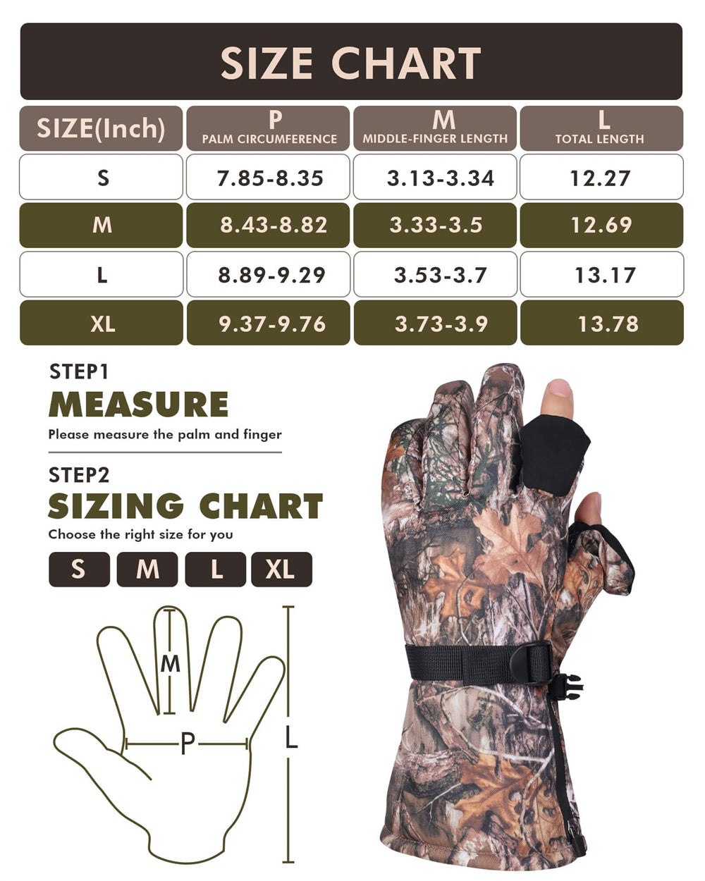 ARRIS Electric Heated Camo Gloves Unisex for Hunting Fishing Outdoor Work