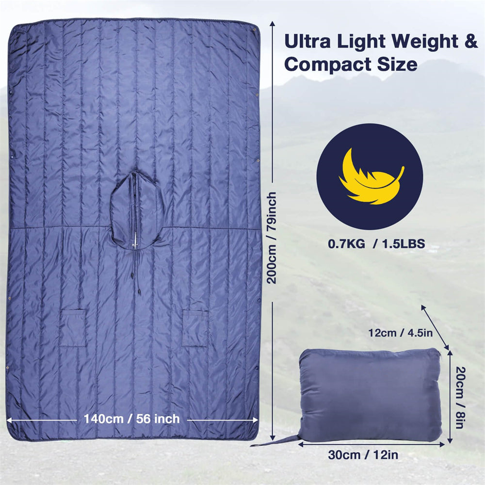 ultra lightweight and compact size dukuseek wearable blanket