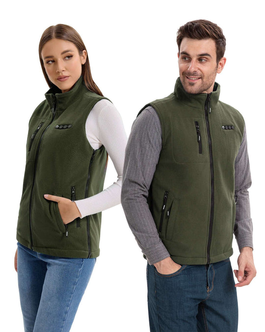 ARRIS 7.4V Fleece Heated Vest for Men + Fleece Vest for Women Holiday Boundle Sale Combo