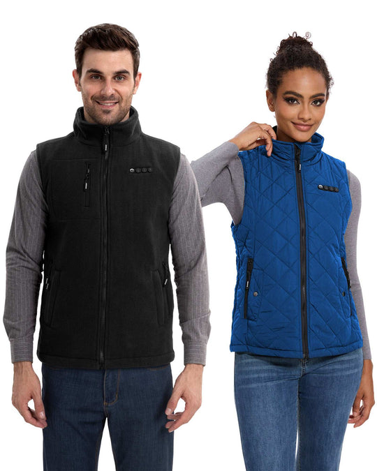 ARRIS Heated Fleece Vest for Men + Classic Heated Vest for Women Holiday Sale Boundle