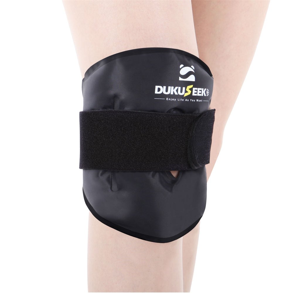 DUKUSEEK Knee Ice Pack Wrap for Injuries Reusable, Ice Knee Wrap with Cold Compression Therapy for Replacement Surgery Recovery, Soft Looped Lycra Fabric for Knee Pain Relief - Pregnancy Kids Must Haves