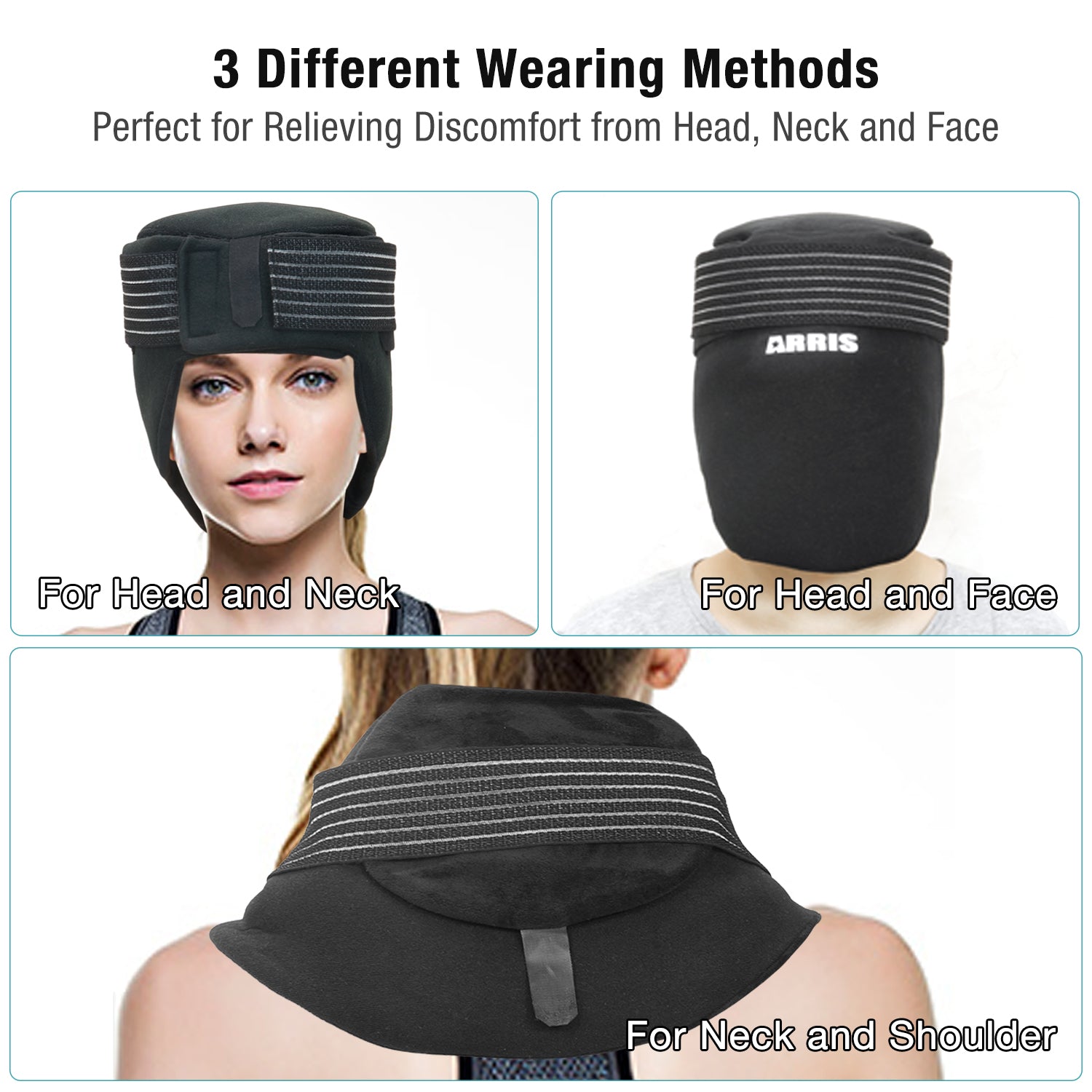 ARRIS Ice Cap for Headache and Migraine - Pain Relief Hat with Ice Pack for Migraine, Head and Neck Tension, Hot Cold Therapy Treatment