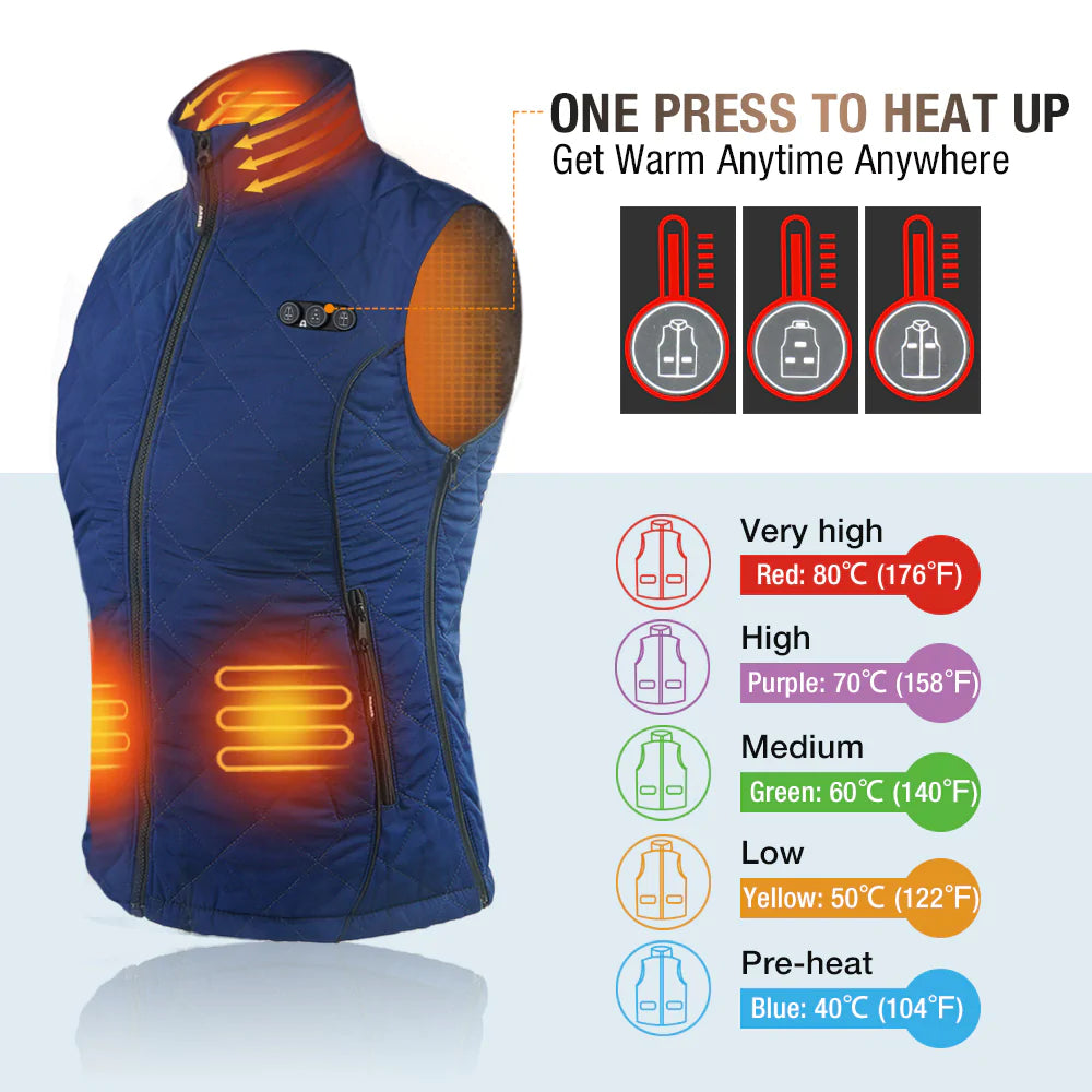 ARRIS 7.4V Battery Heated Vest Size Adjustable Vest + Battery Heated Vest for Women